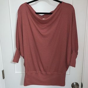 Rose Knit Slouchy Sweater (can be worn 2 ways)